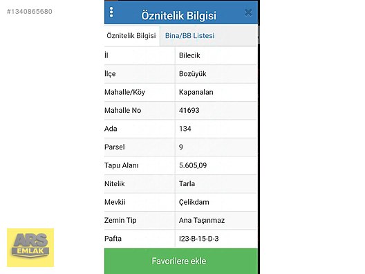 Bilecik Bozüyük Kapanalan köyü yola 100m cepheli satılık tarla görsel 6